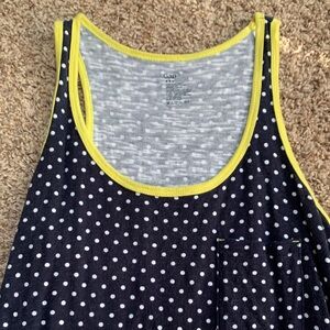 GAP Navy and Yellow Polka Dot Tank Top